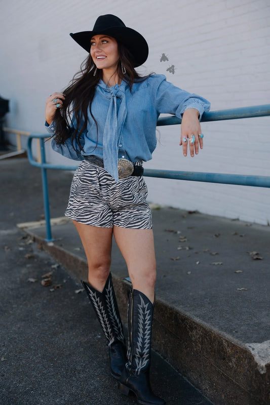 HIGHWAY BLUES TOP - LIGHT WEIGHT DENIM