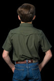 FERRELL KID'S SHORT SLEEVE SNAP SHIRT - OLIVE