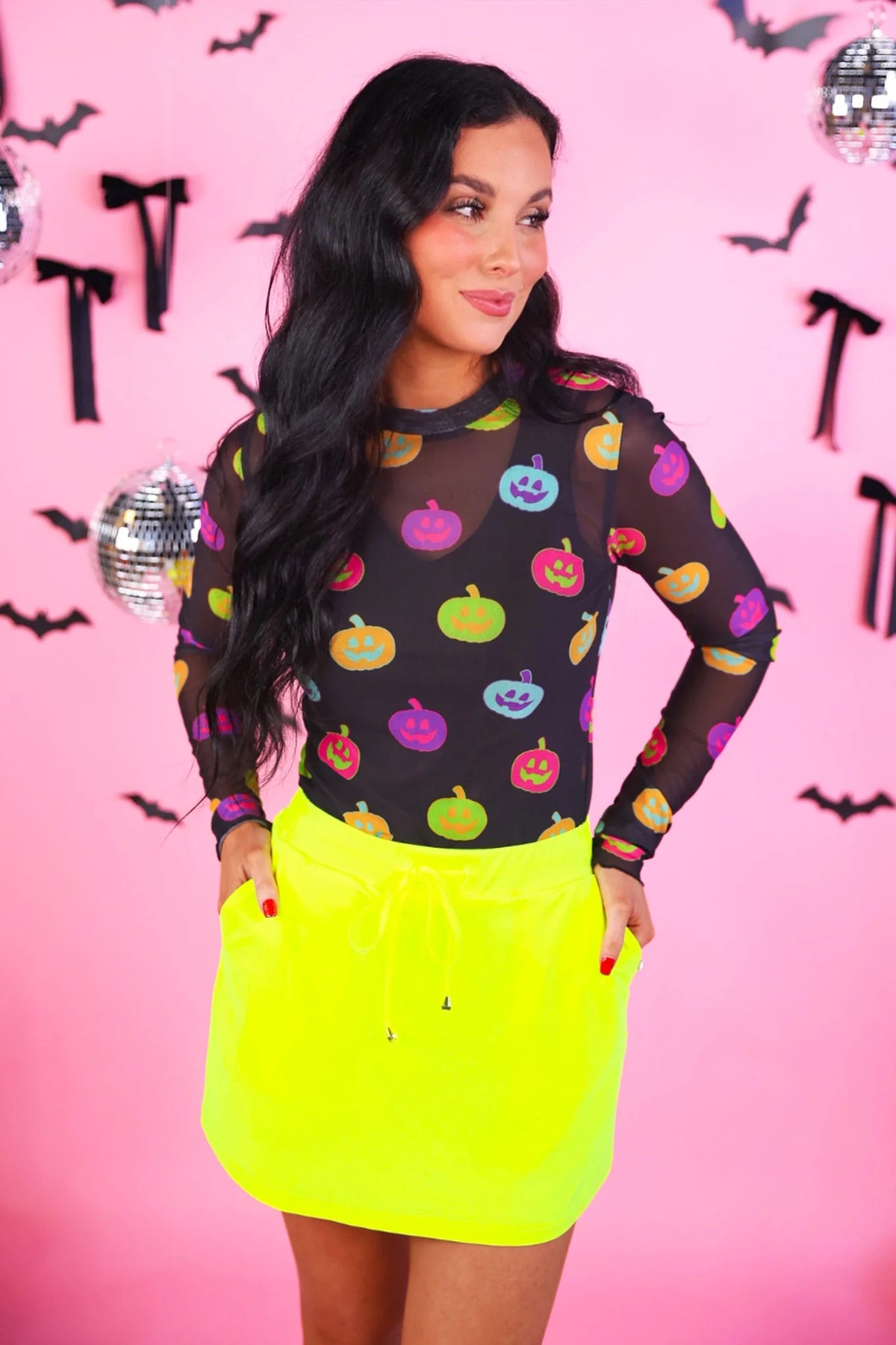 KATE MESH TOP - PUMPKIN POP