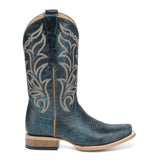CIRCLE G BY CORRAL WOMEN'S NAVY BLUE EMBROIDERY SQUARE TOE WESTERN BOOTS - L6319