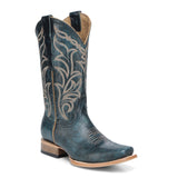 CIRCLE G BY CORRAL WOMEN'S NAVY BLUE EMBROIDERY SQUARE TOE WESTERN BOOTS - L6319