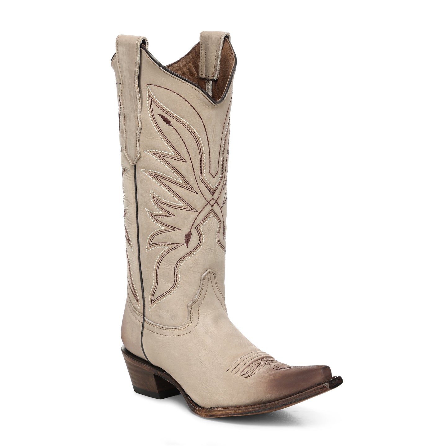CIRCLE G BY CORRAL LADIES CREAM SNIP TOE WESTERN BOOTS - L8068