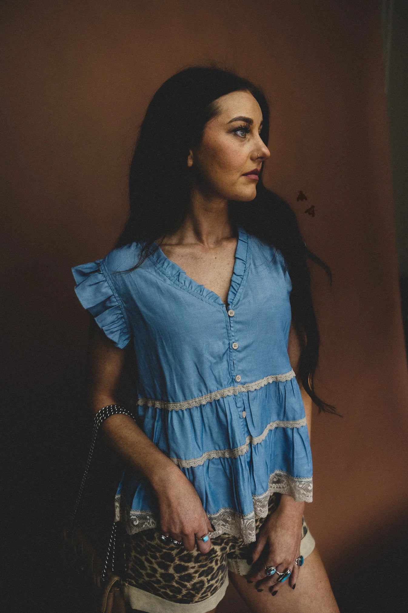 LLANO LACE DENIM TOP