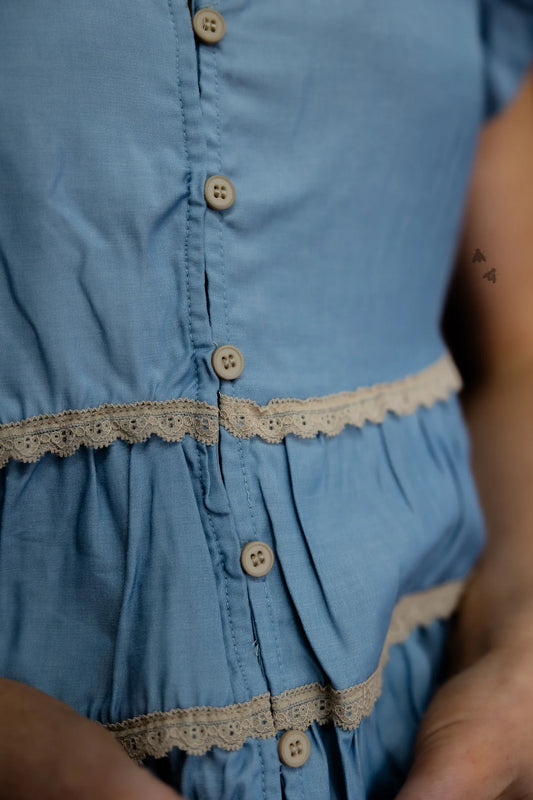 LLANO LACE DENIM TOP