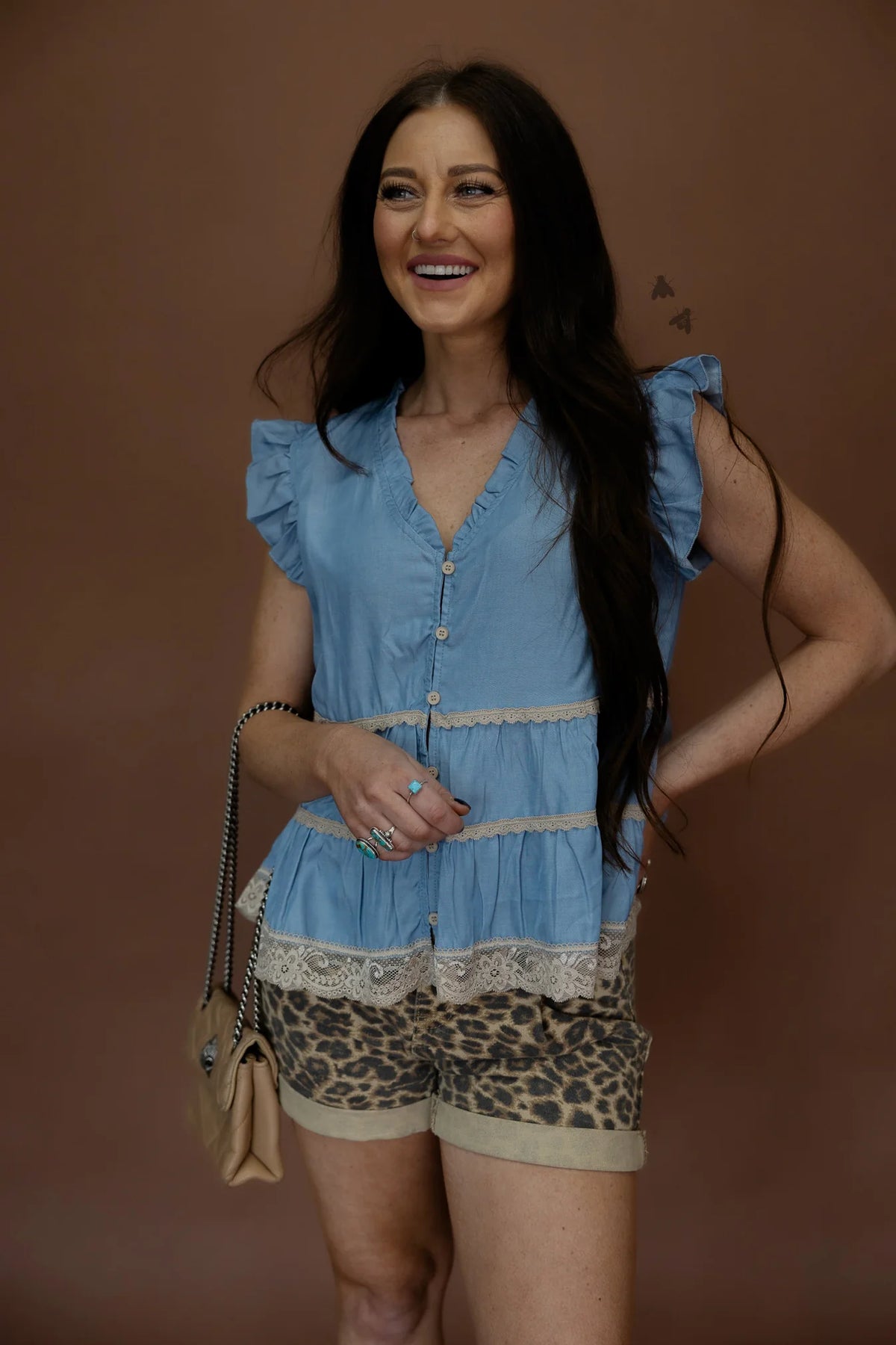 LLANO LACE DENIM TOP