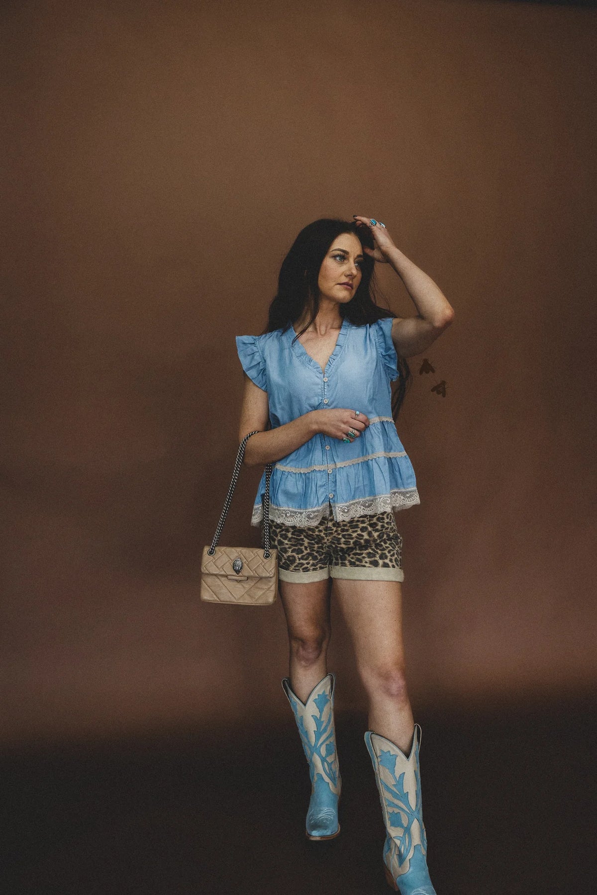 LLANO LACE DENIM TOP