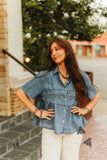 LOOPTY LOU TOP - DENIM