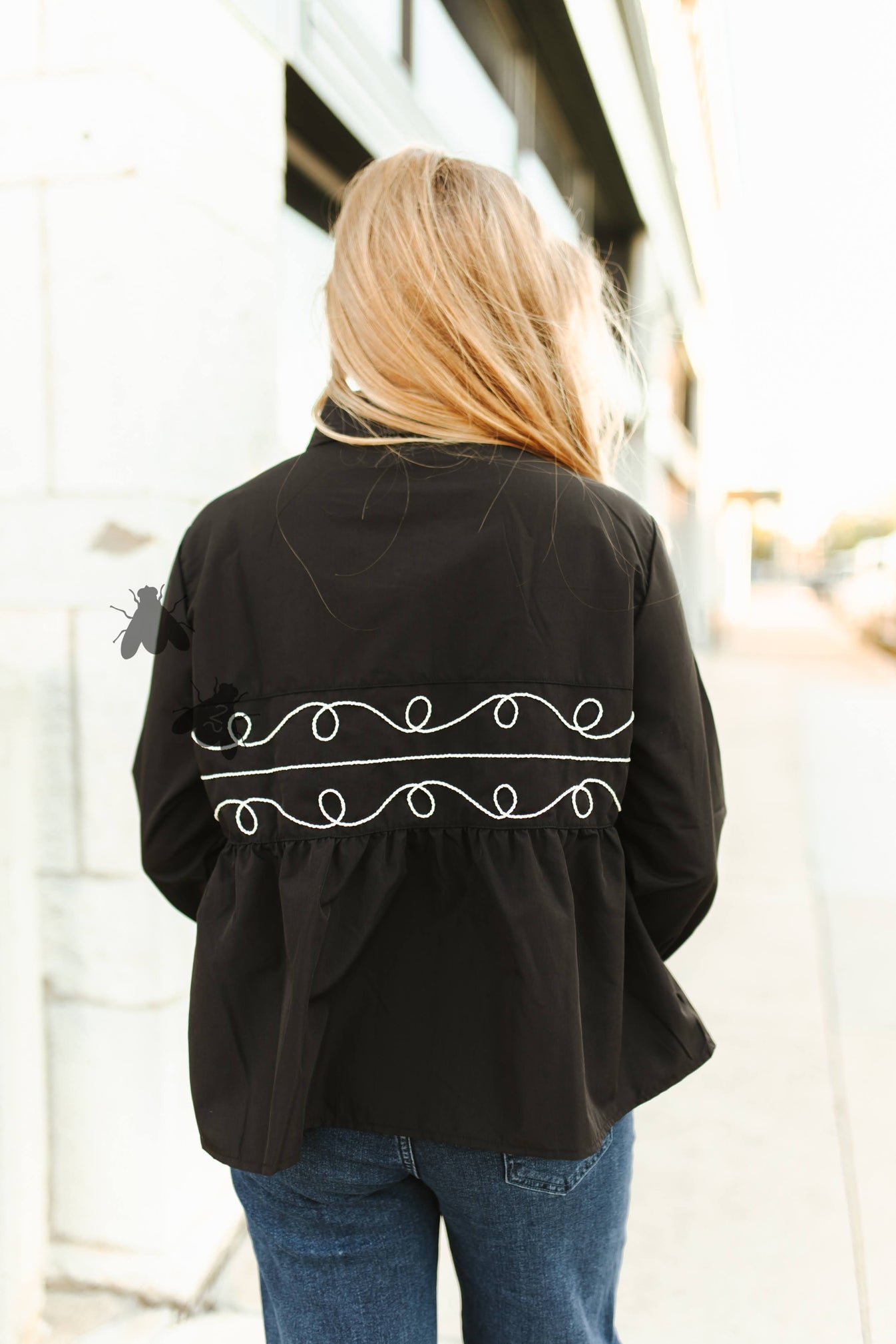 LOOPTY LOU LONGSLEEVE TOP - MIDNIGHT
