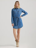 WRANGLER WOMEN'S LONG SLEEVE WESTERN SNAP DENIM DRESS
