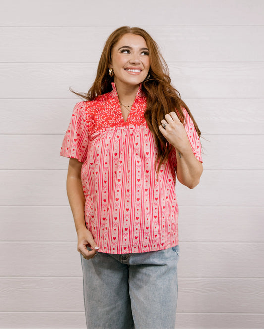 THE REECE TOP HEARTS - PINK AND RED