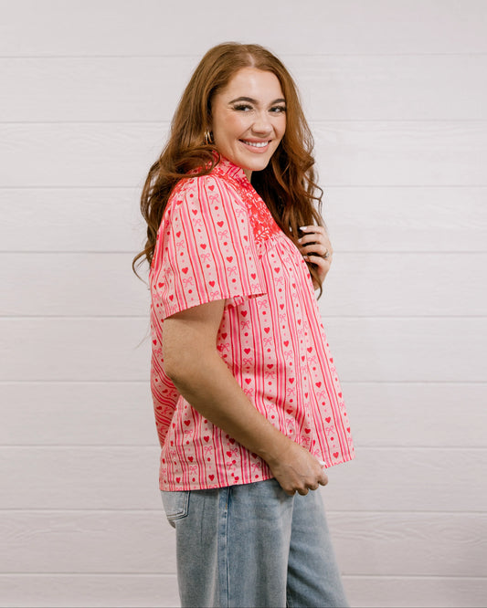 THE REECE TOP HEARTS - PINK AND RED
