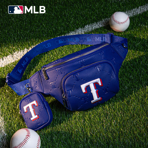MLB Texas Rangers Team Fanny Pack Belt Sling Bag - Blue