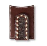ARIAT MONEY CLIP FLORAL EMBROIDERED BUCKLACE BROWN