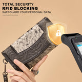 Montana West Hair-On Hide Tooled Wallet – Western Wristlet - Black