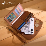 Montana West Hair-On Hide Tooled Wallet – Western Wristlet - Brown