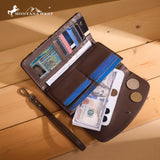 Montana West Hair-On Hide Tooled Wallet – Western Wristlet - Coffee