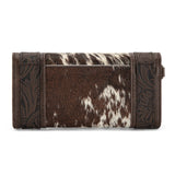 Montana West Hair-On Hide Tooled Wallet – Western Wristlet - Coffee