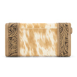 Montana West Hair-On Hide Tooled Wallet – Western Wristlet - Tan