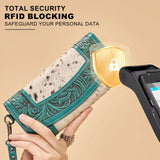Montana West Hair-On Hide Tooled Wallet – Western Wristlet - Turquoise