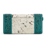 Montana West Hair-On Hide Tooled Wallet – Western Wristlet - Turquoise