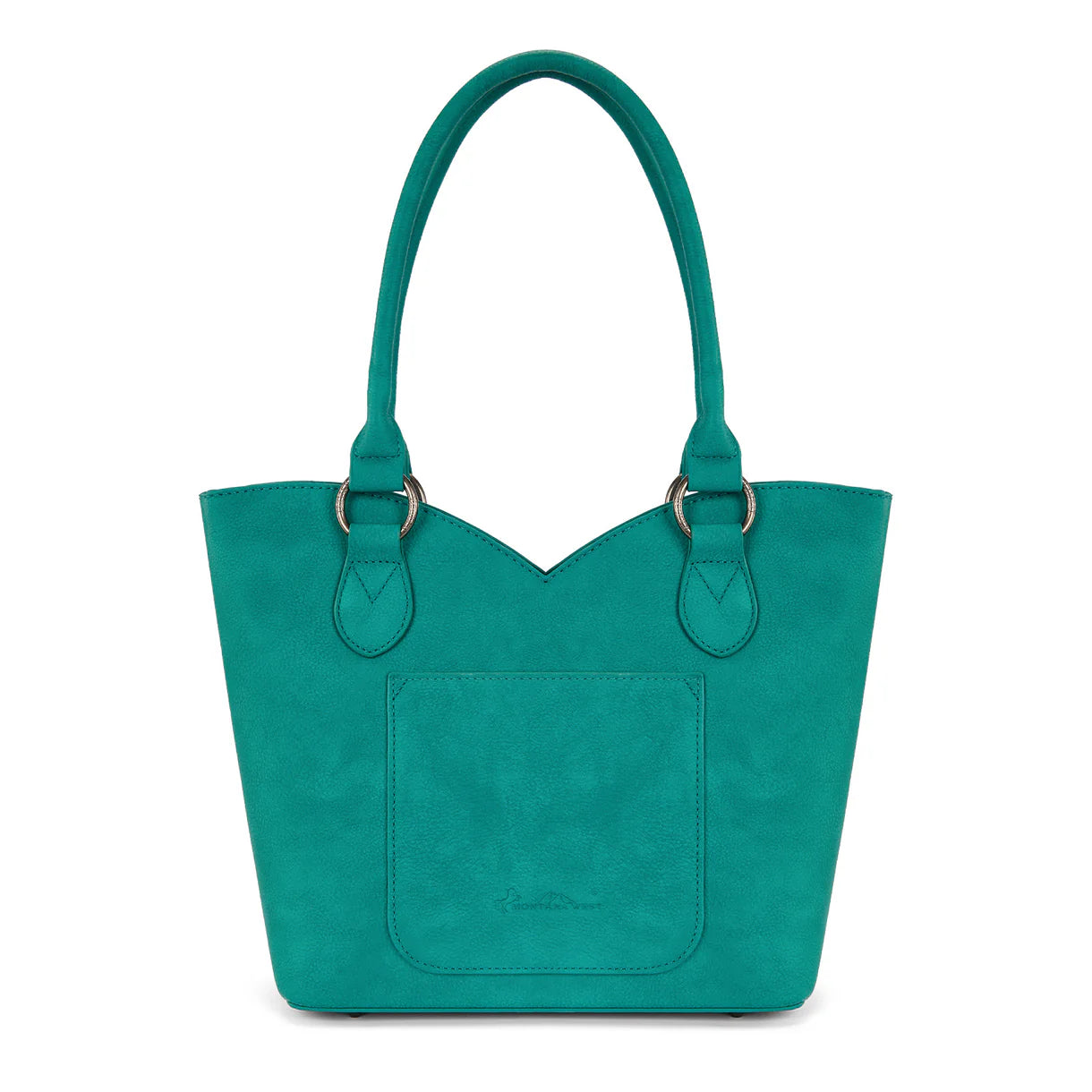 Montana West Tooled & Cowhide Whipstitch Tote Bag - Turquoise