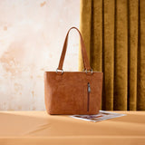 Montana West Tooled Floral Concealed Carry Tote Bag - Dark Brown