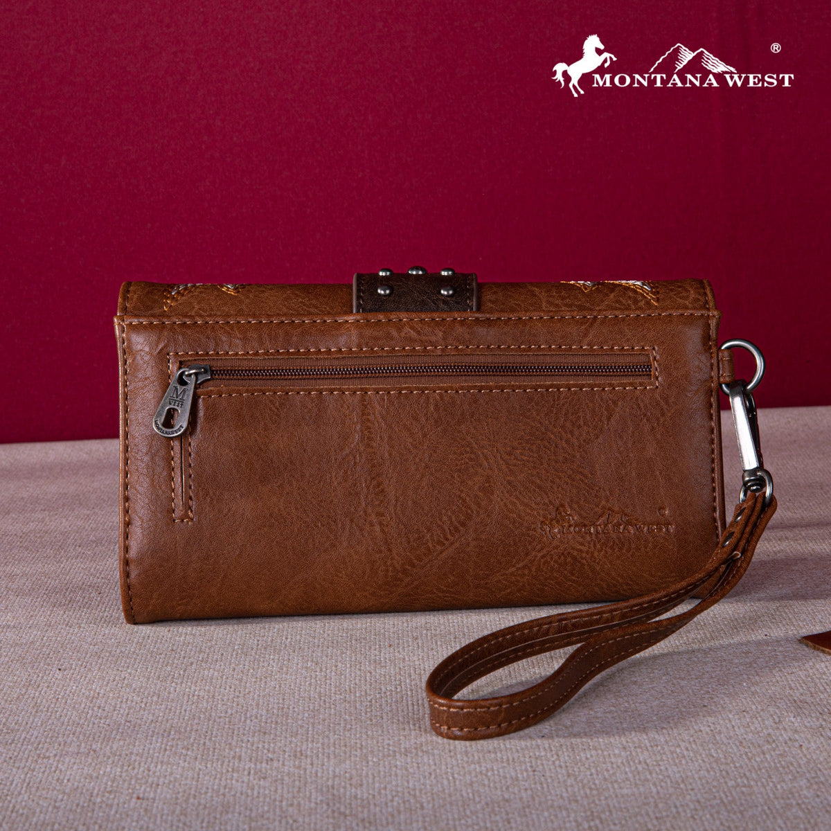 Montana West Embroidered Collection Wallet - Brown