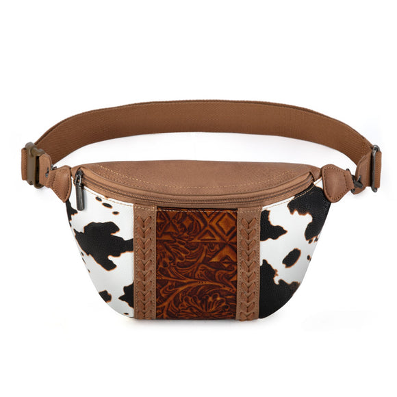 Montana West Tooled Collection Fanny Pack - Brown