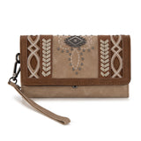 Montana West Cut-Out Embroidered Collection Wallet - Tan