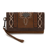 Montana West Cut-Out Embroidered Collection Wallet - Brown