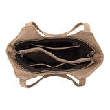 Trinity Ranch Genuine Hair-On Cowhide Tooled Concealed Carry Tote - Tan