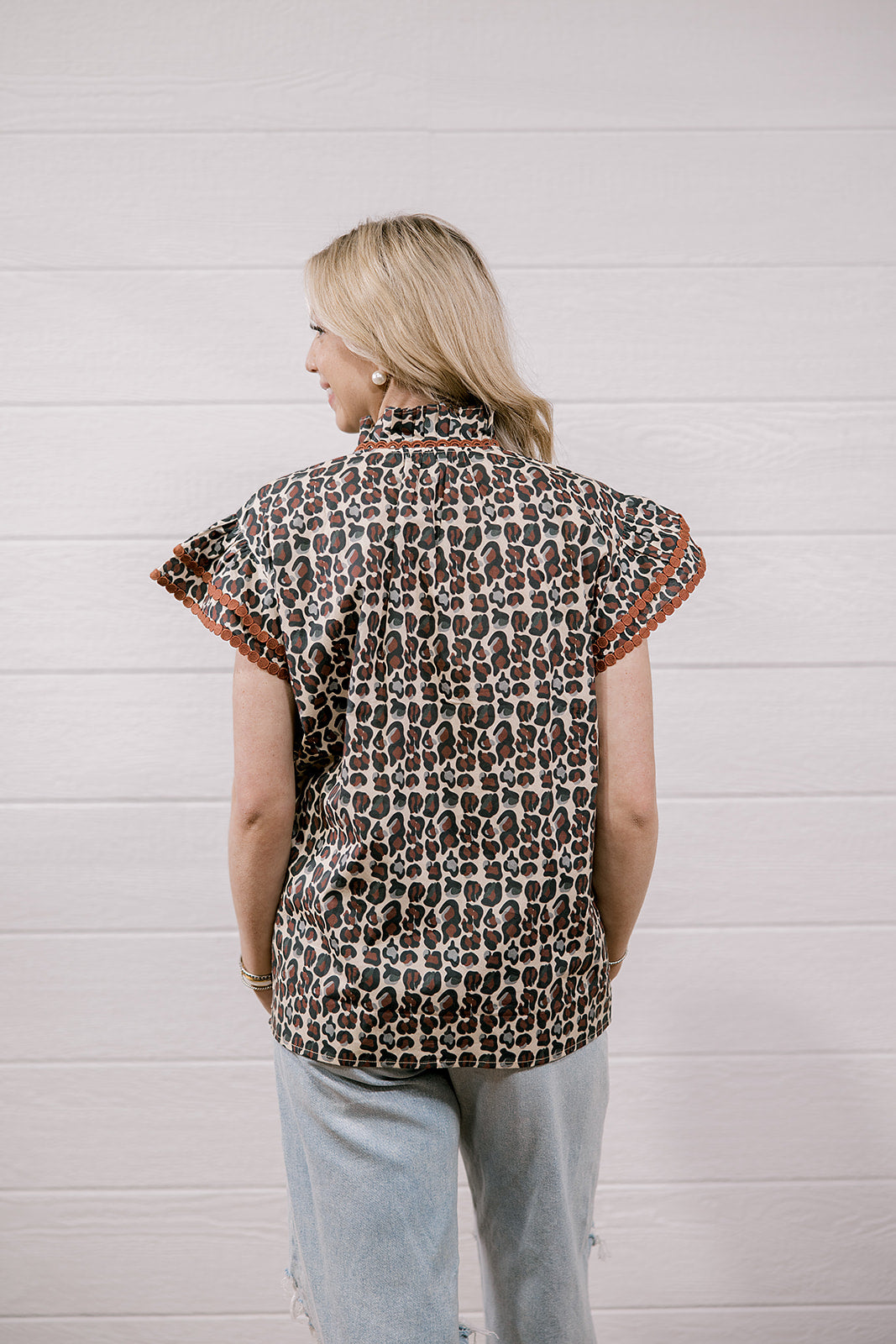 THE MILLIE TOP - MAROON LEOPARD
