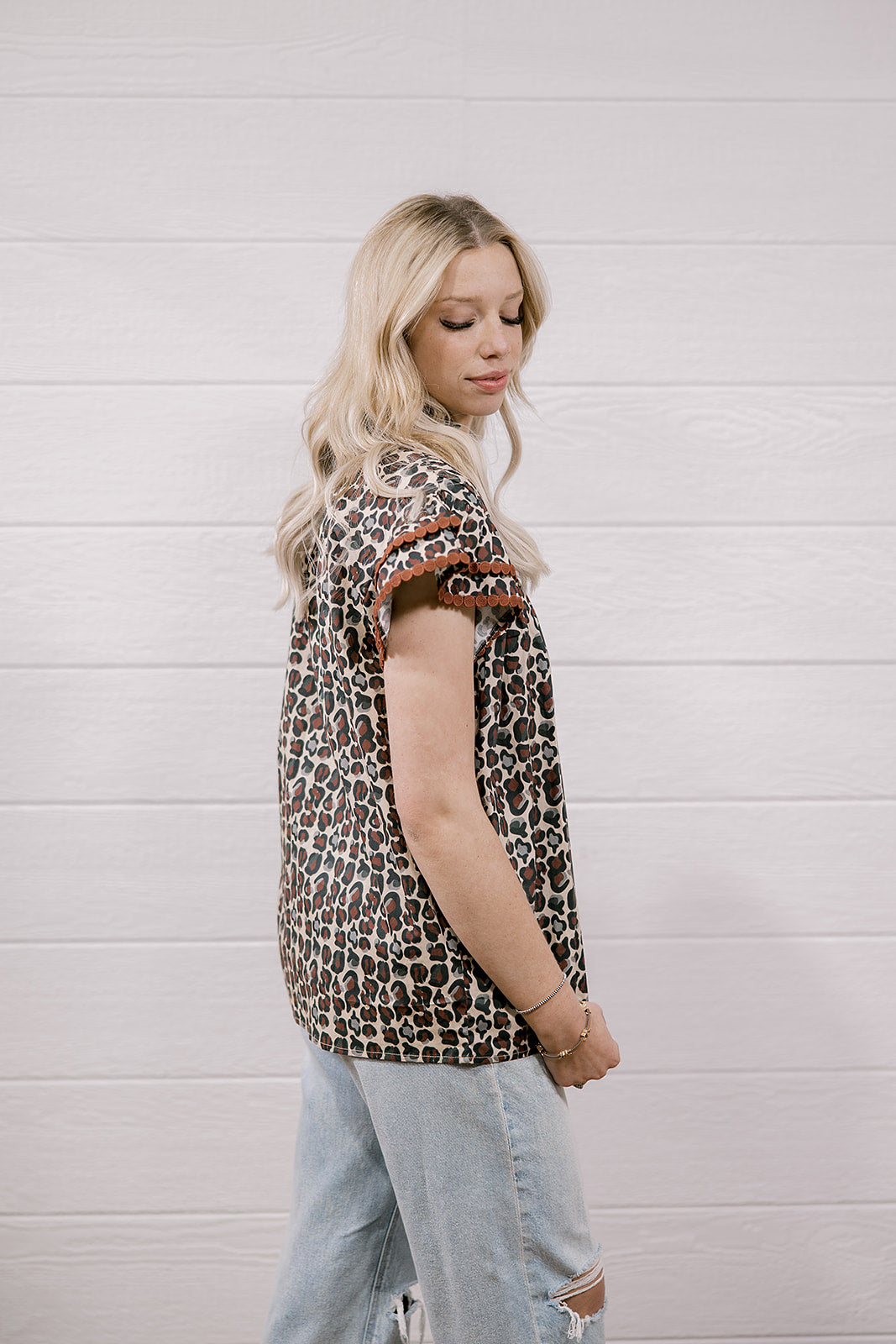 THE MILLIE TOP - MAROON LEOPARD