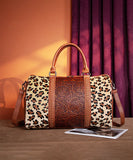 MONTANA WEST FLORAL TOOLED COLLECTION  DUFFLE BAG - LEOPARD
