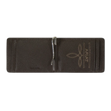 ARIAT BIFOLD WALLET MONEY CLIP OSTRICH FLORAL EMBOSSED BROWN