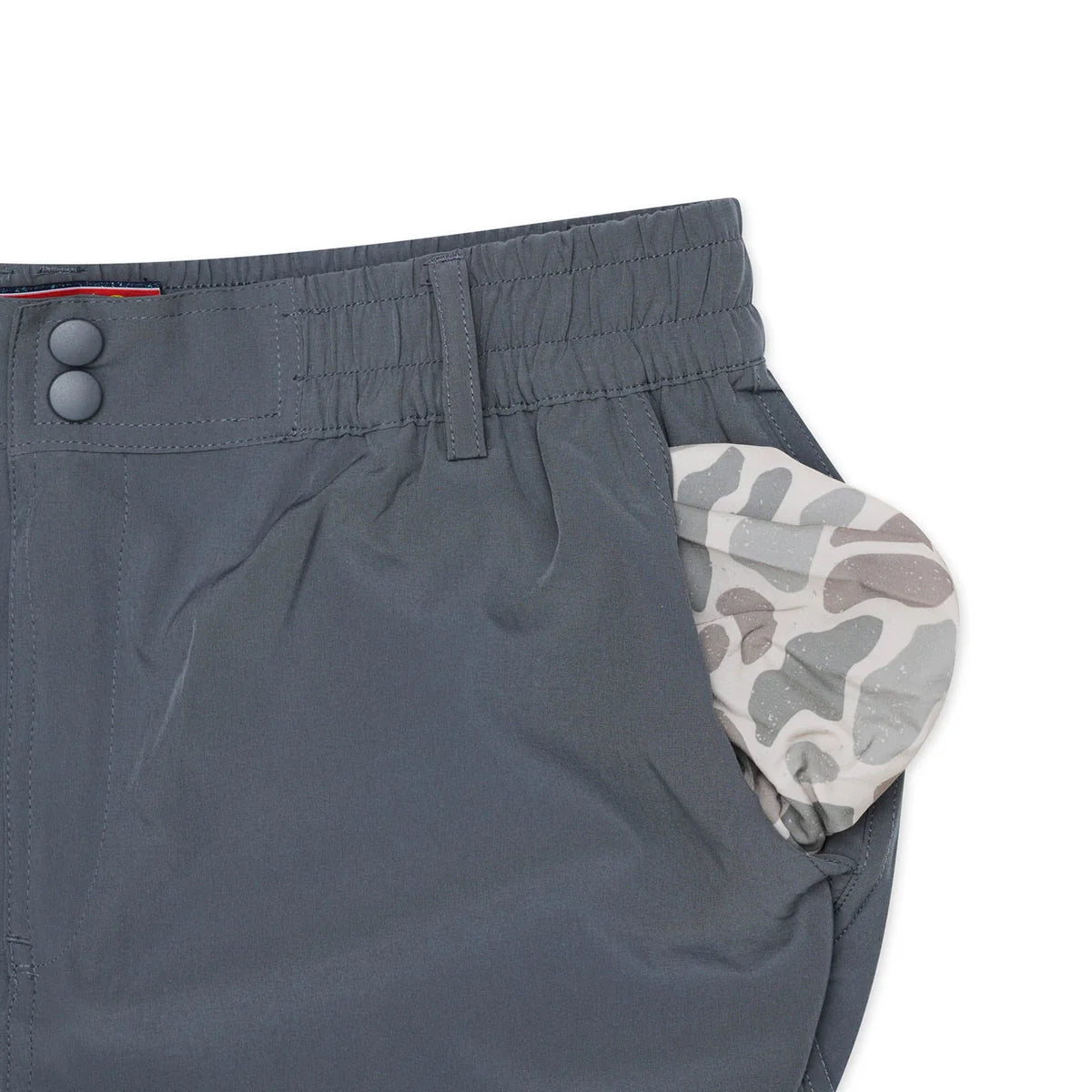 Burlebo Everyday Short - River Rock Grey - Classic Deer Camo Pocket