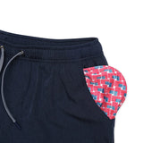 Burlebo 7" Athletic Short - Heather Navy - American Flag Liner