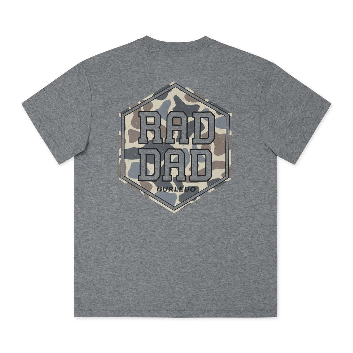 Burlebo Rad Dad Deer Camo Graphic Tee - Dark Heather Grey