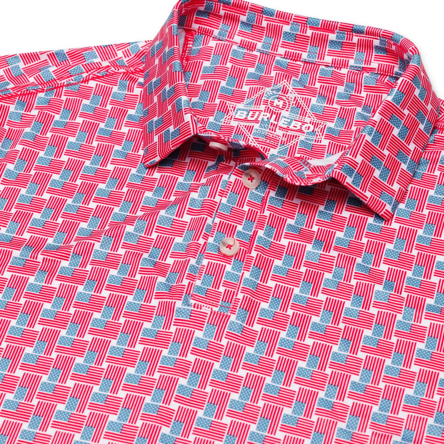 Burlebo Performance Polo - American Flag Print