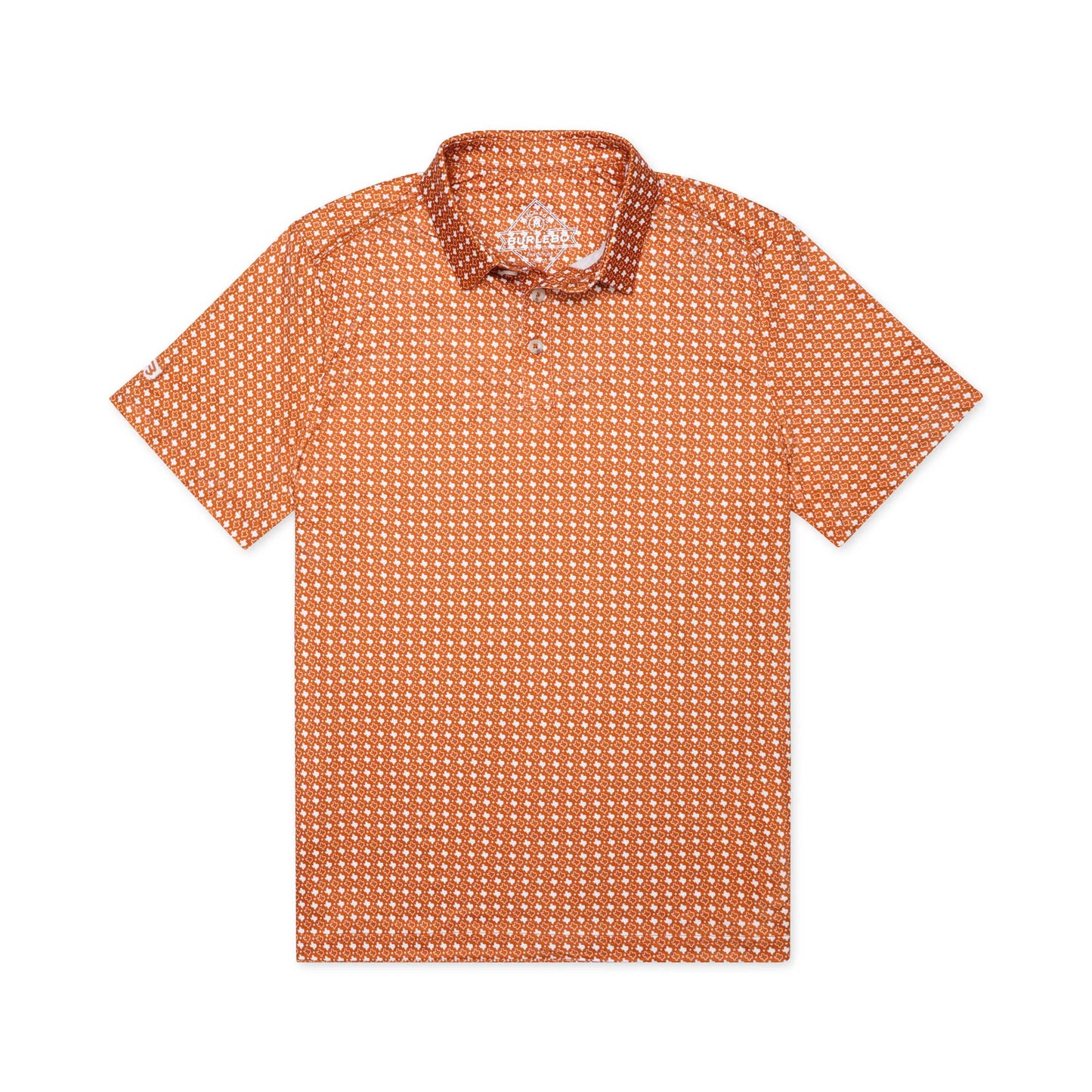 Burlebo Performance Polo - Texas Orange & White