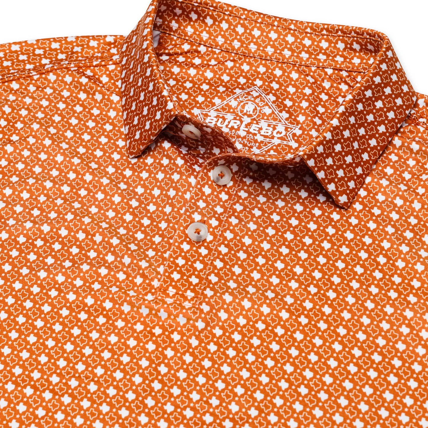Burlebo Performance Polo - Texas Orange & White