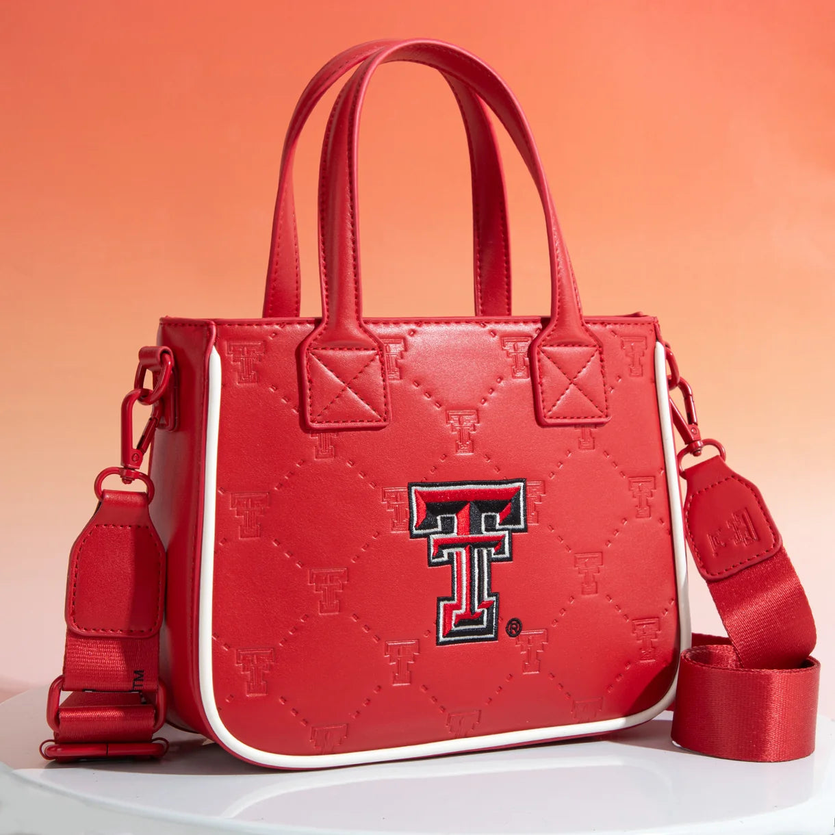 MONTANA WEST LICENSED TEXAS TECH UNIVERSITY RED RAIDERS TOTE/CROSSBODY BAG - RED