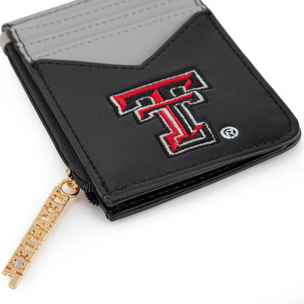 MONTANA WEST LICENSED TEXAS TECH UNIVERSITY RED RAIDERS ZIP CARD CASE - BLACK