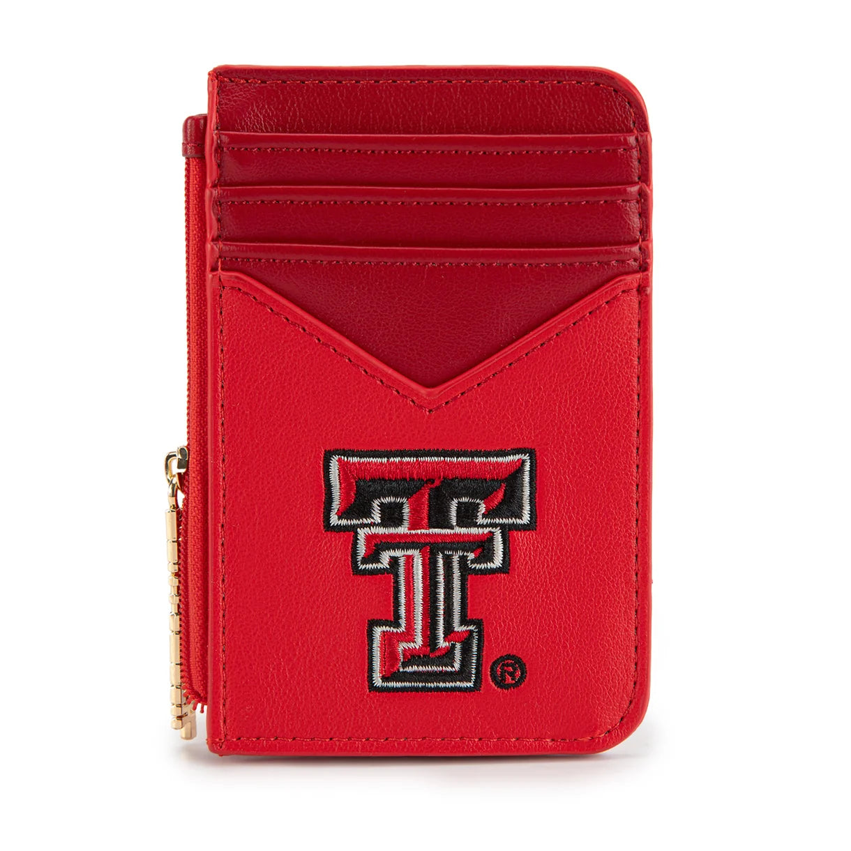 MONTANA WEST LICENSED TEXAS TECH UNIVERSITY RED RAIDERS ZIP CARD CASE - RED