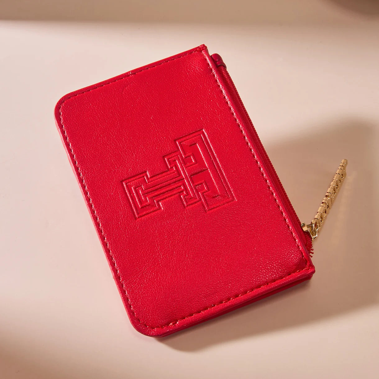 MONTANA WEST LICENSED TEXAS TECH UNIVERSITY RED RAIDERS ZIP CARD CASE - RED