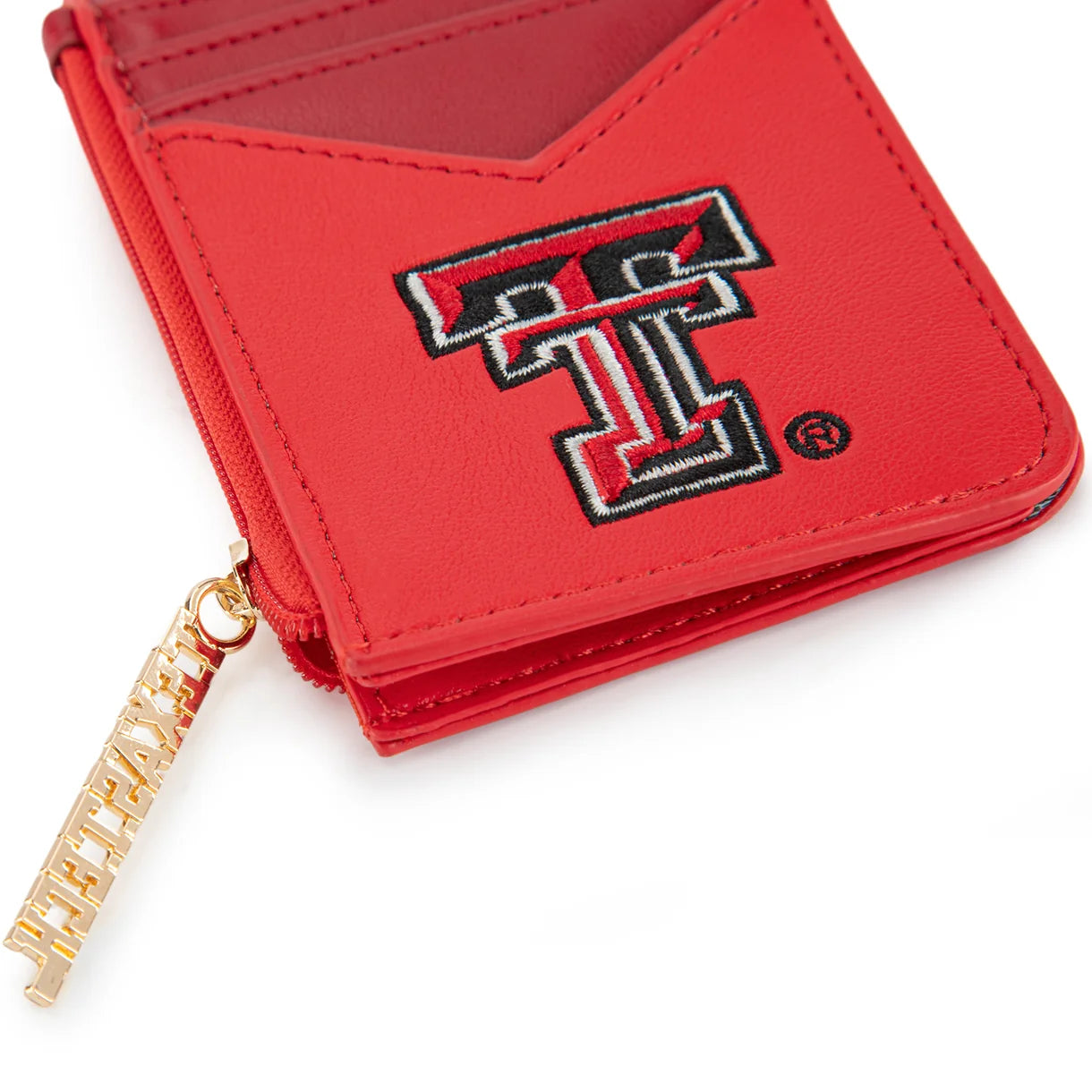 MONTANA WEST LICENSED TEXAS TECH UNIVERSITY RED RAIDERS ZIP CARD CASE - RED