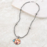 PIG PENDANT NAVAJO PEARL BEAD NECKLACE