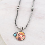 PIG PENDANT NAVAJO PEARL BEAD NECKLACE