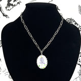 BLUE BONNET OVAL PENDANT NECKLACE