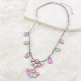 PINK STONE STATEMENT NECKLACE